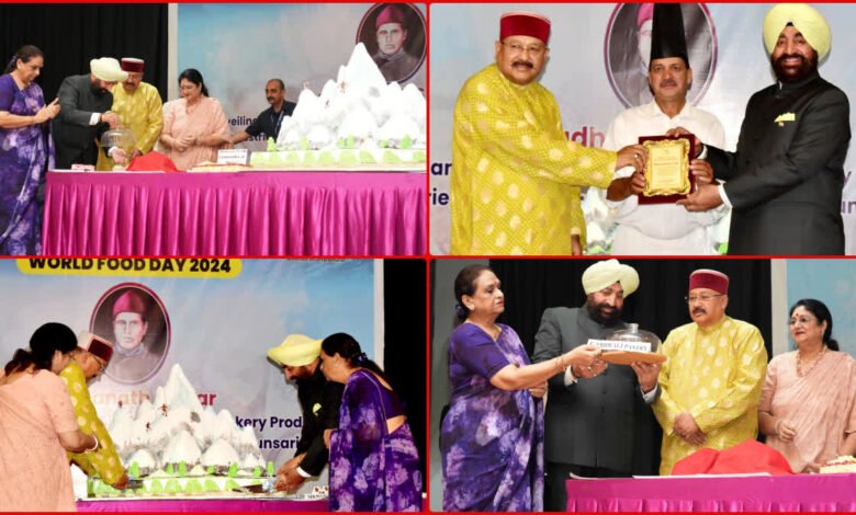 World Food Day dedicated to Radhanath Sikdar, 10 pound cake cut in the form of a replica of Everest