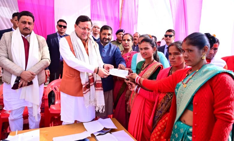 Chief Minister Dhami reached Sarkot village of Gairsain, announced development works