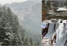 Minus temperature in Niti valley, waterfalls and rivers turned into ice