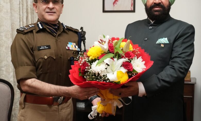 Newly appointed DGP Deepam Seth made a courtesy call on the Governor, received best wishes