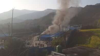 Srinagar Garhwal: Huge fire in Maletha railway project, two motorcycles burnt to ashes