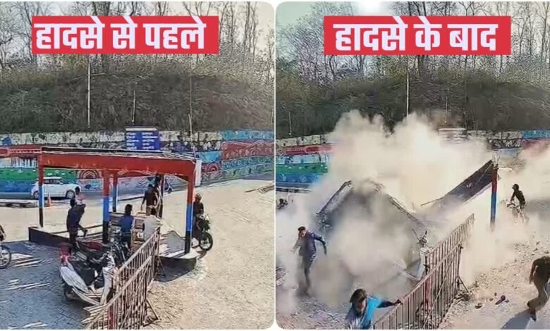 A major accident was averted in Rishikesh, an uncontrolled tractor trolley collided with a police picket