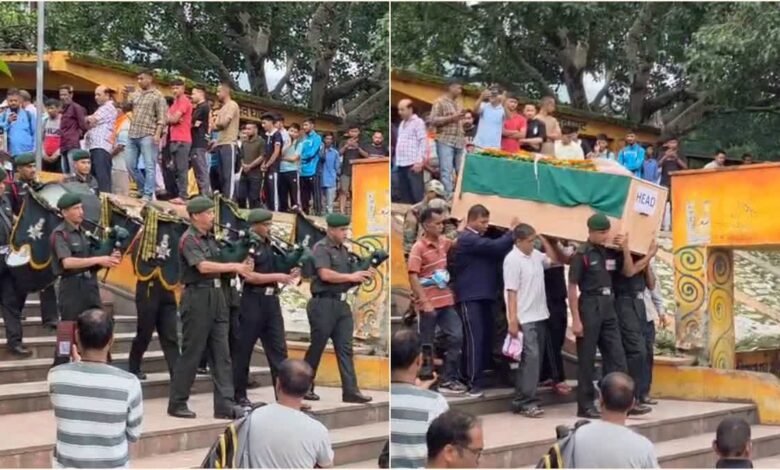Final farewell to martyred Rifleman Lokendra Pratap, last rites performed at Alkeshwar Ghat with military honours