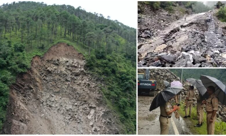 Gangotri-Yamunotri highway blocked due to landslide, villagers are travelling long distance on foot
