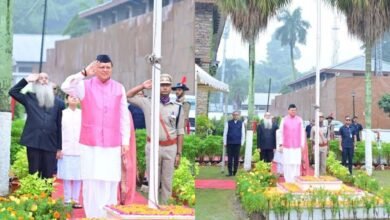dignified flag-hoisting ceremony was held at the CM's residence and Lok Bhawan