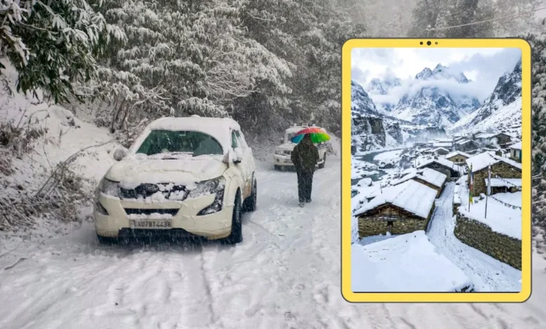Nature's 'white' fury in Uttarakhand: Heavy snowfall and rain disrupt normal life, schools closed until February 2nd.