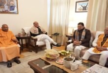 A confluence of reverence and respect in Haridwar, Rajnath Singh and CM Yogi unveiled the statue of Swami Satyamitranand Giri.