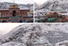 Fresh snowfall in Badrinath Dham changed the weather, covering the mountains with a white sheet.