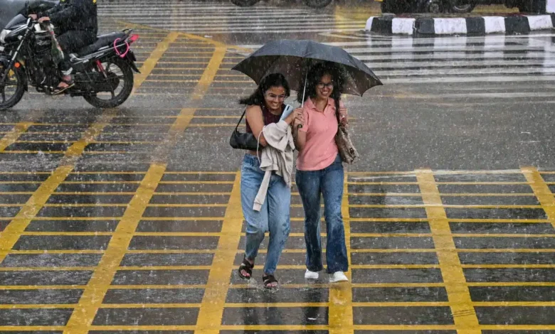 Dark monsoon clouds over India as IMD issues Monsoon Update with heavy rain alert for 24 states including Delhi, Uttar Pradesh, Bihar, and Uttarakhand.