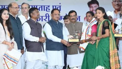 Chhattisgarh Chief Minister Vishnu Deo Sai addressing the Chhattisgarh Cooperative Conference and announcing major initiatives for farmers, cooperative societies, and rural development.