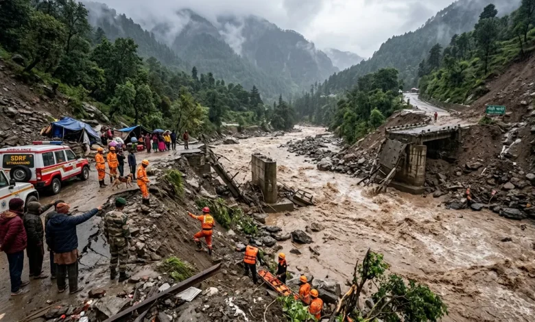 Chamoli Flash Flood: Massive torrent surges through Tamak Nala; valley bridge and vehicles washed away, BRO operator missing!