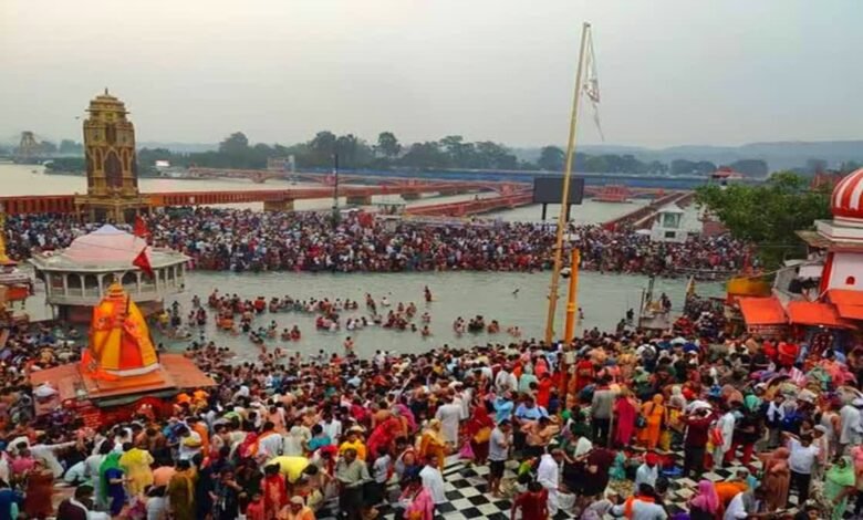 Officials reviewing construction progress and worker arrangements for Haridwar Kumbh Mela 2027