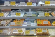 Open sweets displayed at a shop counter in Uttarakhand, where manufacturing and expiry date labels will be mandatory