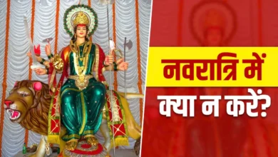 Navratri 2026 पूजा setup with Maa Durga idol, kalash and diya during the nine-day festival